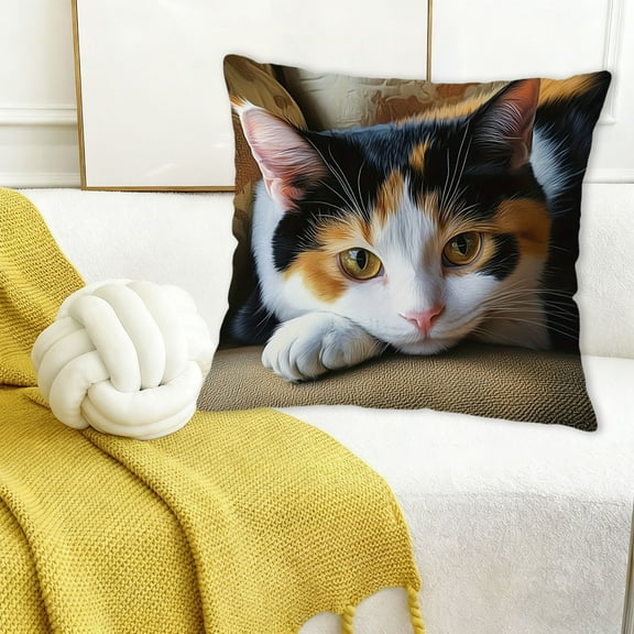 Printed Linen Pillow Cover Set of 1 Decorative Cushion Case for Sofa and Bed - Multi Scene Home Decor Accent(B)