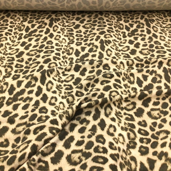 Printed Liverpool Textured Fabric Stretch Light Brown Cheetah Animal Print 1N20
