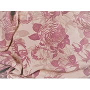 Printed Liverpool Textured Fabric Stretch Soft Peach Old Rose Tan Floral J408