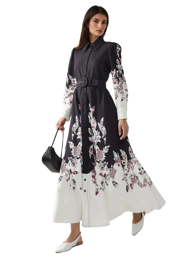 knee length dresses for ladies Avery Long Sleeve Maxi Dress / Plum | Meshki main image 0