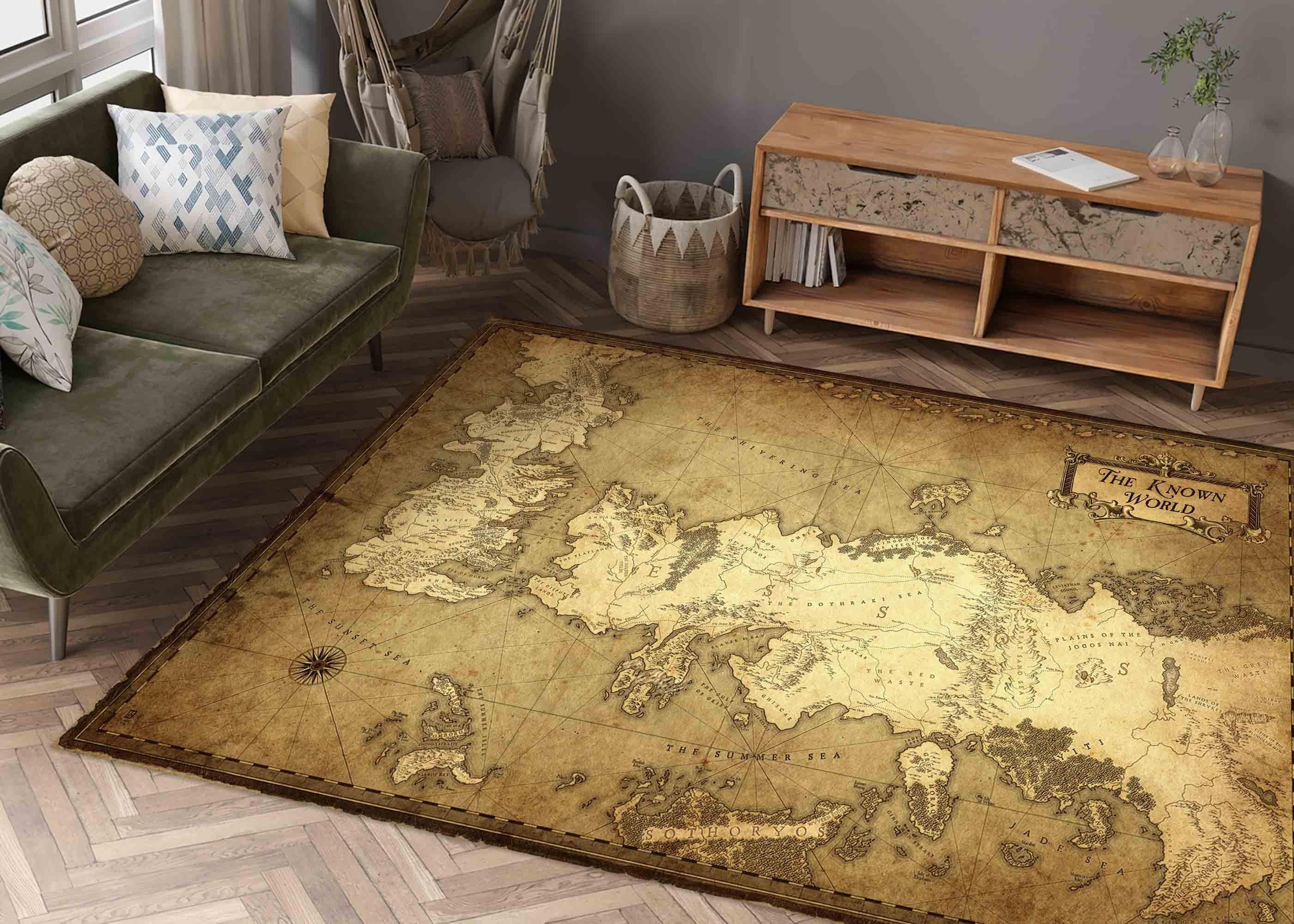 Printed Map Rug, Westeros Map Rug, Best Movie Rug, Map Rugs, Accent Rug ...