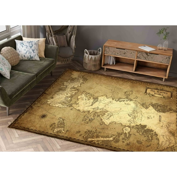 Printed Map Rug, Westeros Map Rug, Best Movie Rug, Map Rugs, Accent Rug, Entryway Rug, 3D Printed Rug, Anti-Slip Carpet, 5.2'x7.5' - 160x230 cm