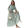 thumbnail image 1 of Printed Maxi Dress with Shirt Collar, 1 of 5