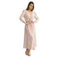 thumbnail image 1 of Printed Maxi Dress with V-Neck and Ruched Back, 1 of 6