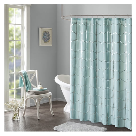 Printed Metallic Shower Curtain