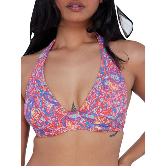 Printed Muse Halter Bikini Top Swimsuit