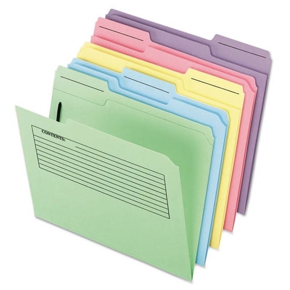 Printed Notes Fastener Folder, 1 Fastener, Letter Size, Assorted Exterior, 30/Pack | Bundle of 2 Packs