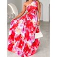 thumbnail image 1 of Printed One Shoulder Asymmetrical Maxi Dress, 1 of 10