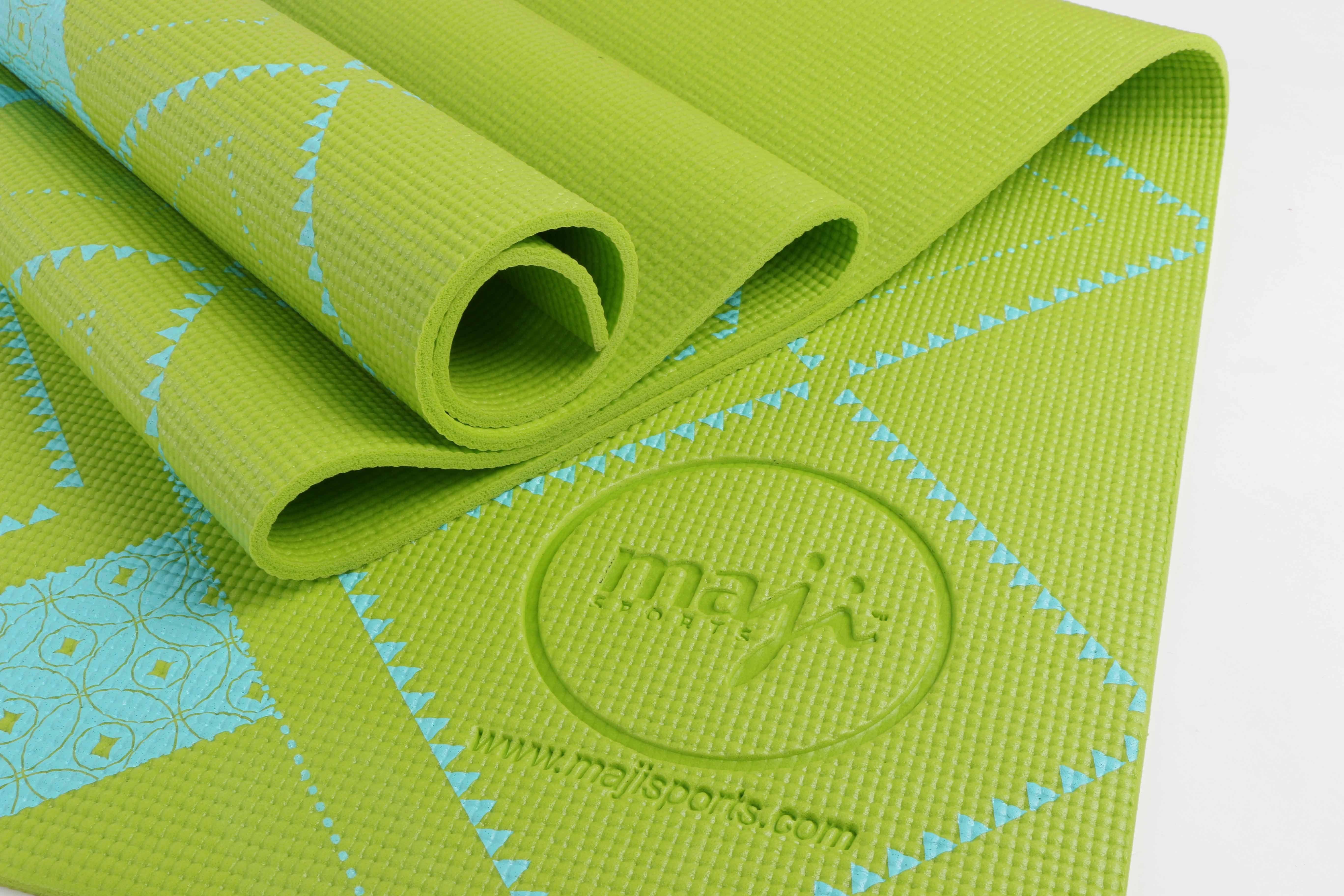 Printed PVC Premium Yoga Mat (Green)