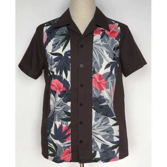 Printed Panel Cuban Collar Hawaii Shirts
