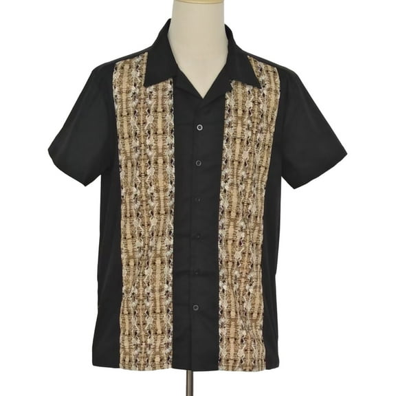 Printed Panel Cuban Collar Hawaii Shirts