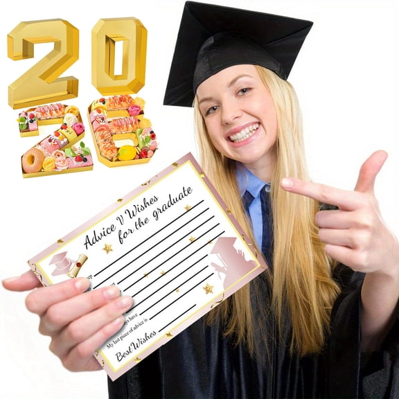 Printed Paper Platter Graduation Anniversary Tray Birthday Party Food Holder Festive Deli Serving Plate Celebration Feast Display Accessory Gathering Practical Dining Part ,Gold - 25Cm