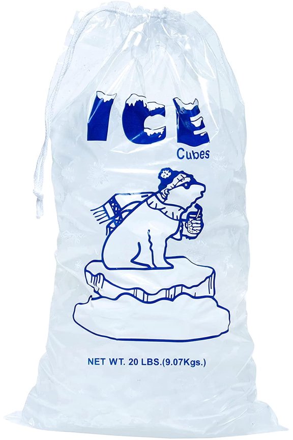 Printed Plastic Ice Bag 20 lbs. - 100 Pcs by Infinite Pack