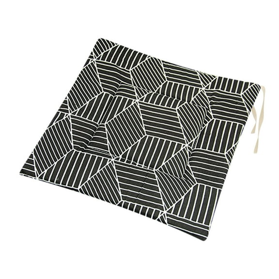 Printed Polyester Linen Rectangle Chair Cushion - Japanese Style Thick Floor Cushion for Futon Seating, Anti-Slip Home Decor 16x16