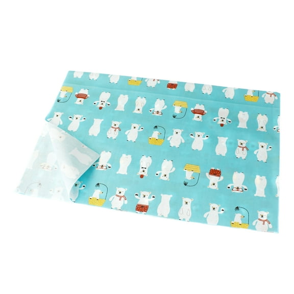 Printed Pre-Cut 100% Cotton Fat Quarters Quilting Fabric Squares (18" x 29") for DIY Quilting Patchwork, Scrapbooking, Art Craft Supplies - Blue Polar Bears