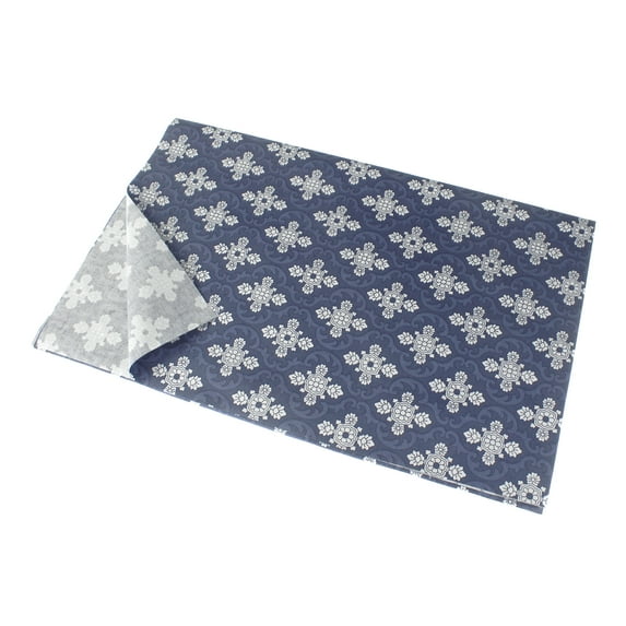 Printed Pre-Cut 100% Cotton Fat Quarters Quilting Fabric Squares (18" x 29") for DIY Quilting Patchwork, Scrapbooking, Art Craft Supplies - Navy Damask