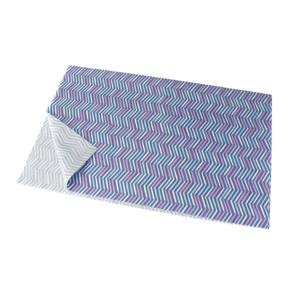 Printed Pre-Cut 100% Cotton Fat Quarters Quilting Fabric Squares (18" x 29") for DIY Quilting Patchwork, Scrapbooking, Art Craft Supplies - Purple/Blue Zigzag