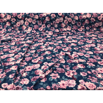 Printed Rayon Spandex 4 way Stretch Apparel Fabric Mauve Purple Teal Floral G300