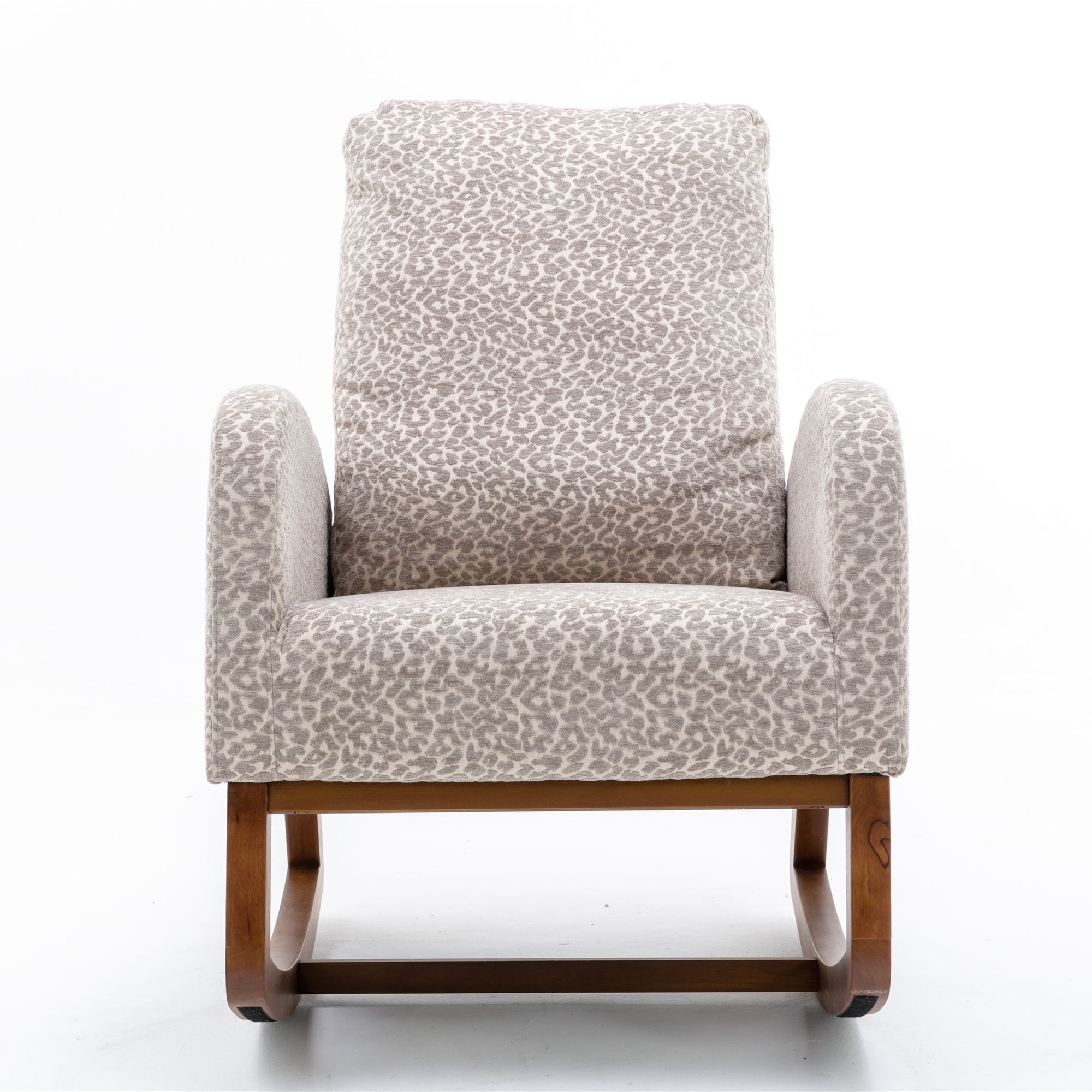 Printed Rocking Chair with Armrest, High Back Rocker Upholstered ...