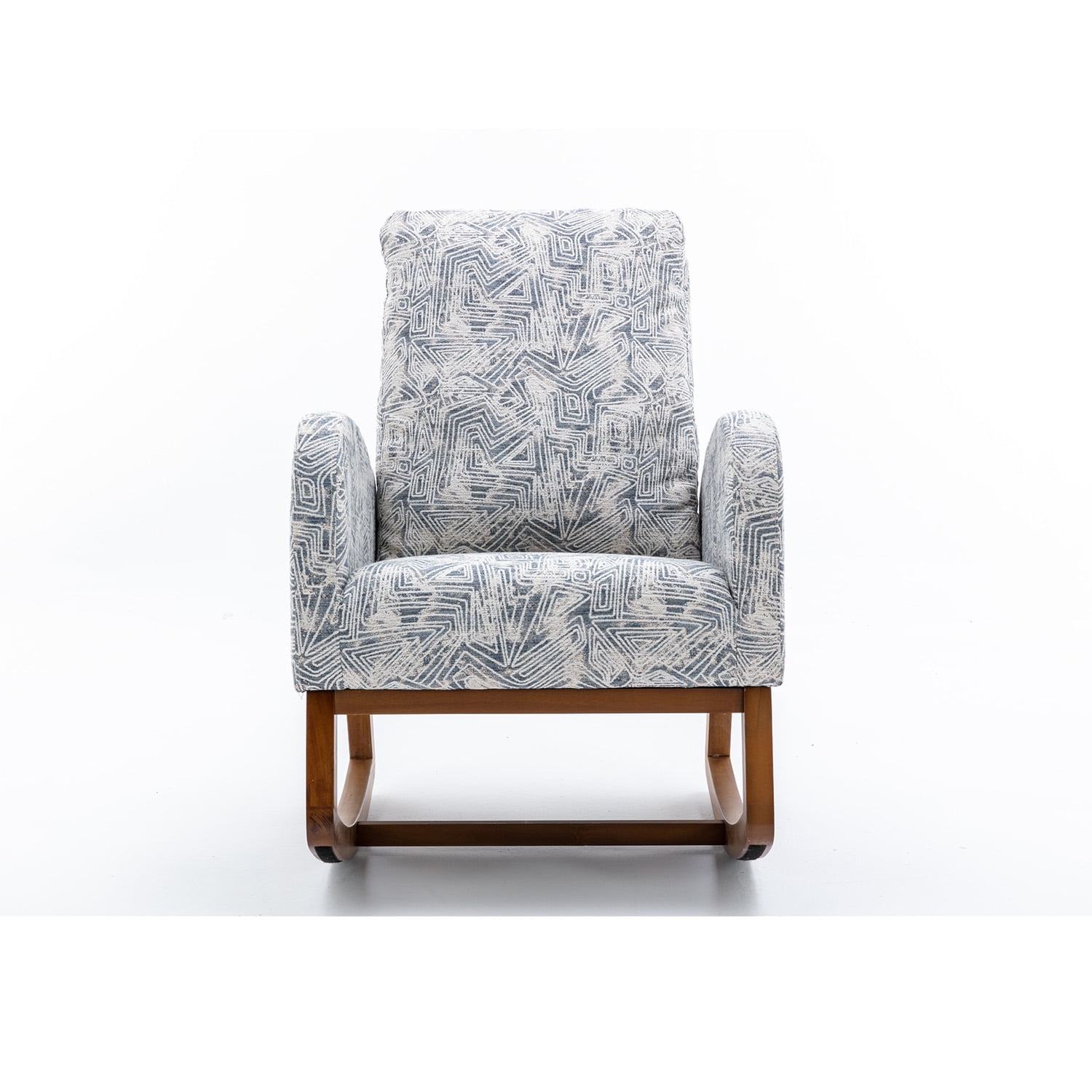 Printed Rocking Chair with Armrest, High Back Rocker Upholstered ...