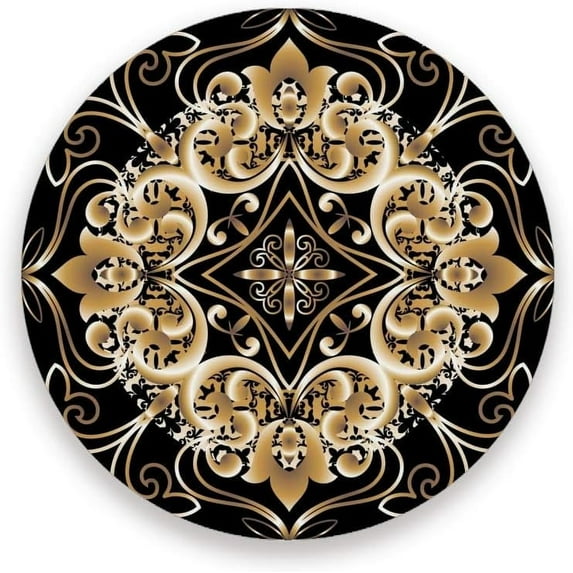 Printed Round Vintage Tiles Ceramic Coasters with Cork-Backed for Coffee Drink Cup Mat Absorbent Stone Coaster Set of 1/2/4