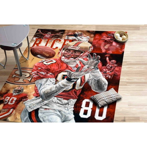 Printed Rugs, American Football Players Rug, Entryway Rug, Floor Rug, Famous Rug, Man Cave Rugs, Motivation Rugs, Non Slip Rugs, 3.3'x6.5' - 100x200 cm