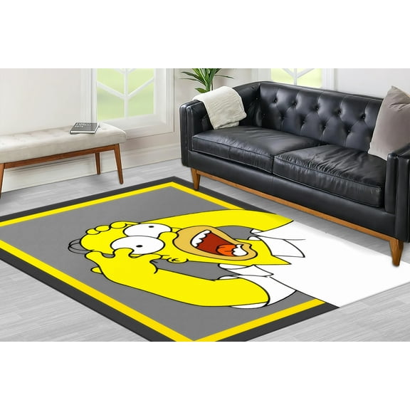 Printed Rugs, Cartoon Rugs, Office Rugs, Cartoon Lover Gift Rug, Kids Rugs, Modern Rugs, Kitchen Rug, Personalized Rugs, Yellow Rugs, 3.3'x6.5' - 100x200 cm