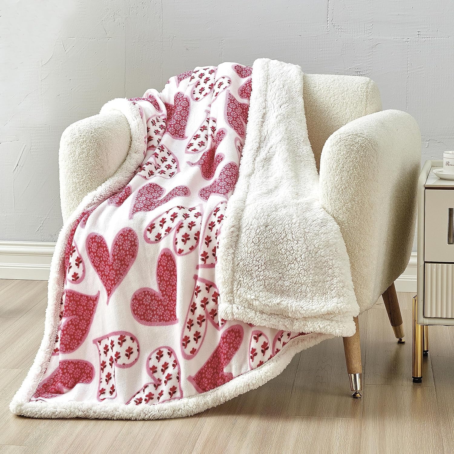 Alaska Gray Reversible Sherpa Throw Blanket, 50" x 60"
