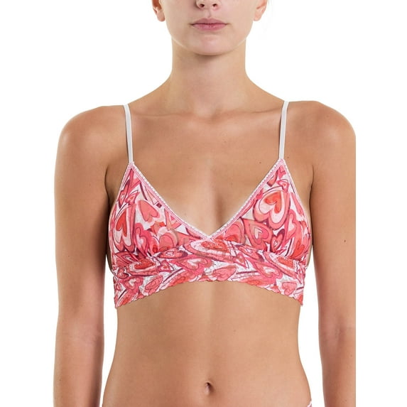 Printed Signature Lace Padded Triangle Bralette