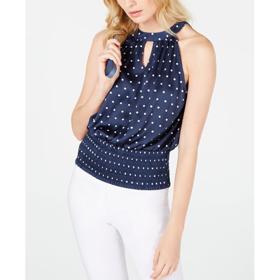 Printed Sleeveless Halter Top Little Baby Dot XS