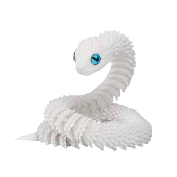 A Printed Snake Ornament With Movable Joints Fake Snake Decor Desktop Display Model Flexible Body For Home Office Shelf Decoration 11.81 Inches 15.75 Inches 19.69 Inches 0.088 Lb