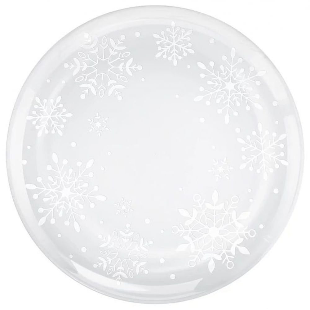 Printed Snowflakes Plastic Plates Multi Pack 10.5 and 7.5 inch 20 Per