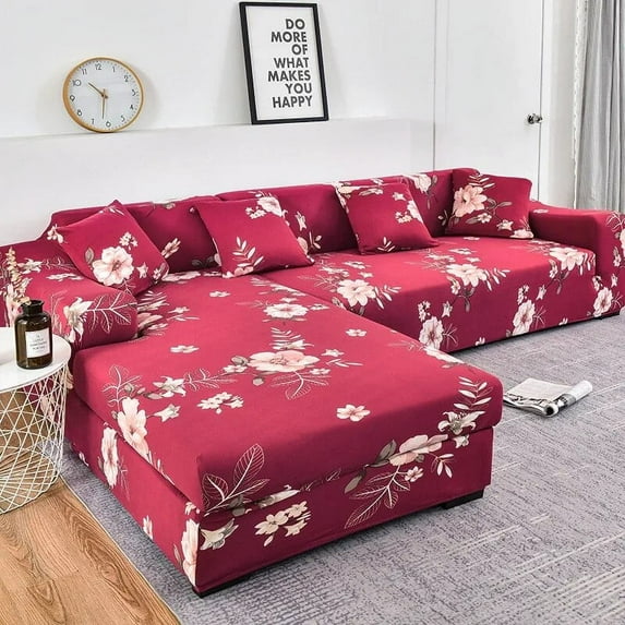 Printed Sofa Cover Elastic Stretch L-shape Sofa Needs Order Sofa Covers for Living Room Couch Cover Fundas Para Sofás