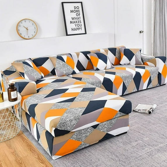Printed Sofa Cover Elastic Stretch L-shape Sofa Needs Order Sofa Covers for Living Room Couch Cover Fundas Para Sofás