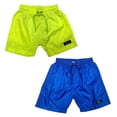 thumbnail image 1 of Printed, Solid & Fluorescent Colored Quick Dry Swim Shorts for Boys and Girls, Swim Trunks, Bathing Suits, Swimwear, Swim Shorts for Kids – 2pc – Green/Blue, 5-6T, 1 of 11