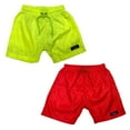 thumbnail image 1 of Printed, Solid & Fluorescent Colored Quick Dry Swim Shorts for Boys and Girls, Swim Trunks, Bathing Suits, Swimwear, Swim Shorts for Kids – 2pc – Green/Red, 3-4T, 1 of 11