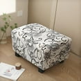 thumbnail image 1 of Printed Storage Ottoman Slipcover, Stretch Stool Cover Footrest Sofa Slipcovers Rectangle Footstool Protector Covers 24-25.6in, 1 of 7