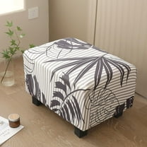 Printed Storage Ottoman Slipcover, Stretch Stool Cover Footrest Sofa Slipcovers Rectangle Footstool Protector Covers 24-25.6in