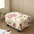 thumbnail image 1 of Printed Storage Ottoman Slipcover, Stretch Stool Cover Footrest Sofa Slipcovers Rectangle Footstool Protector Covers 24-25.6in, 1 of 7