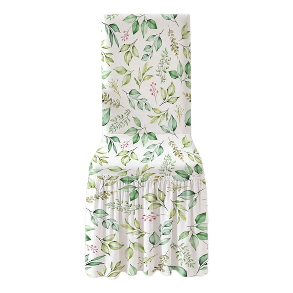 Printed Stretch Dining Chair Covers with Skirt, Spandex Removable Chair Slipcovers for Dining Kitchen Decoration, Floral
