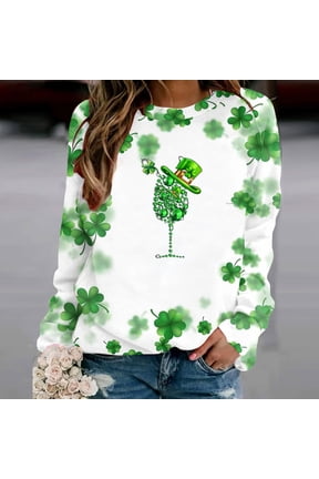 Printed T-Shirt Long Sleeves Blouse Crew Neck Leisure Birthday, Tops, Clothes, Home, Rebajas Del Dia en Ropa, Same Day Delivery Clothes Women, Especiales de Walmart en Ropa de Mujeres