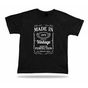 Printed T shirt tee Made in 1975 happy birthday present gift idea unisex