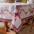 thumbnail image 1 of Printed Tablecloth Vintage Classic Flower Ribbon Pattern Waterproof Dinner Table Kitchen Coffee Table Garden Wedding Outdoor Indoor (Ribbon, 60 x 84 Inch), 1 of 6