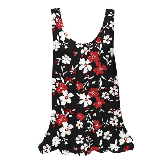 Printed Tank Tops for Women Floral Sleeveless Top Loose Fitting Tank Top Graphic Lightweight Tees Ladies Tank Tops