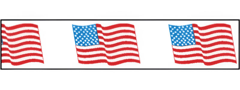 Printed Tape "American Flag" 3" x 165' - Case of 24 Rolls