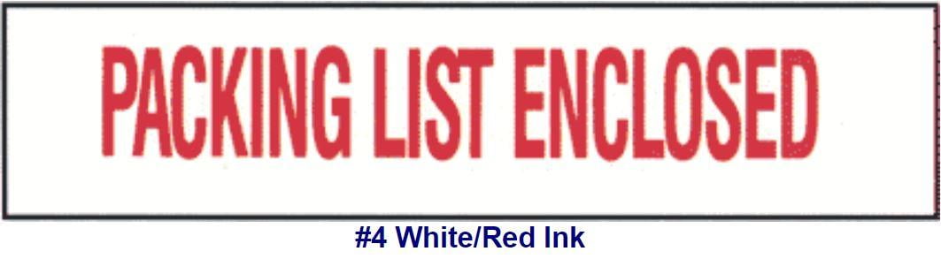 Printed Tape "Packing List Enclosed" 2"W x 165' - Case of 36 Rolls