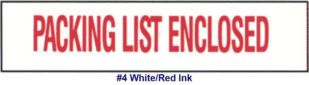 Printed Tape "Packing List Enclosed" 3"W x 165' - Case of 24 Rolls