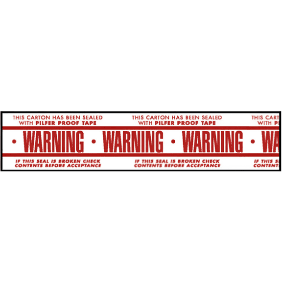 Printed Tape "Warning Pilfer Proof Tape" 3"W x 330' - Case of 24 Rolls