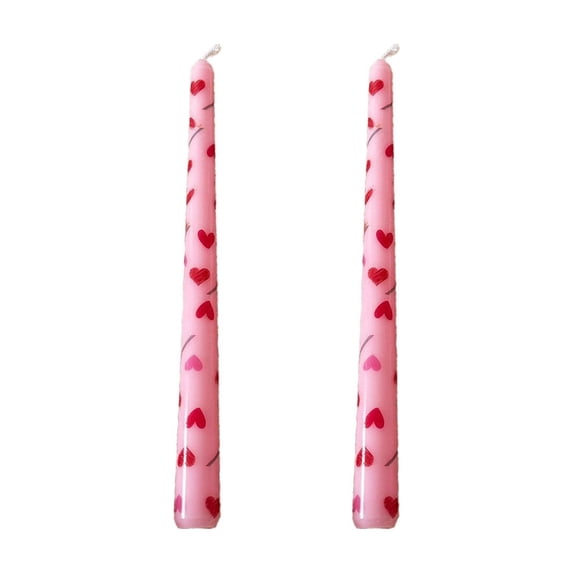 Printed Taper Candles for Wedding Candlelight Dinner Decor Unscented 2-Pack