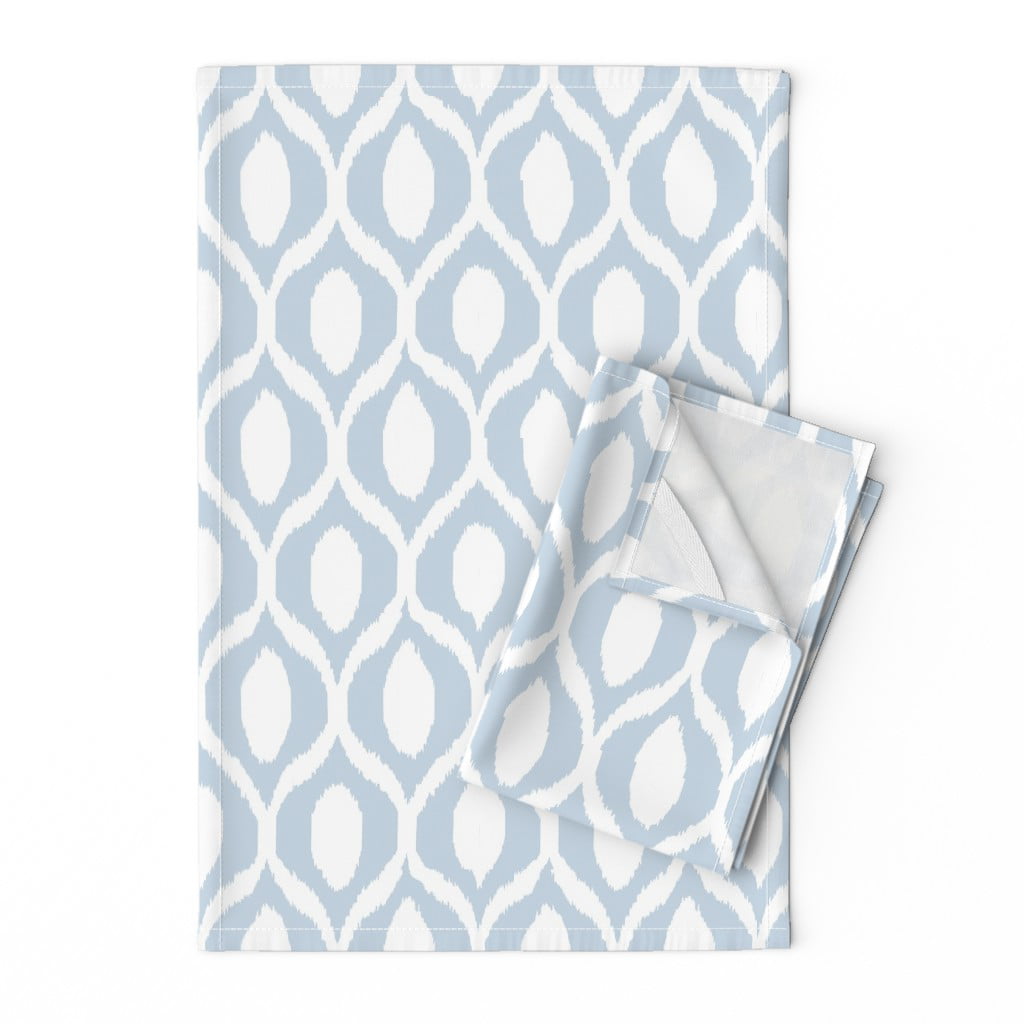 Dry pearl tea towel twisted half linen, Blue-white